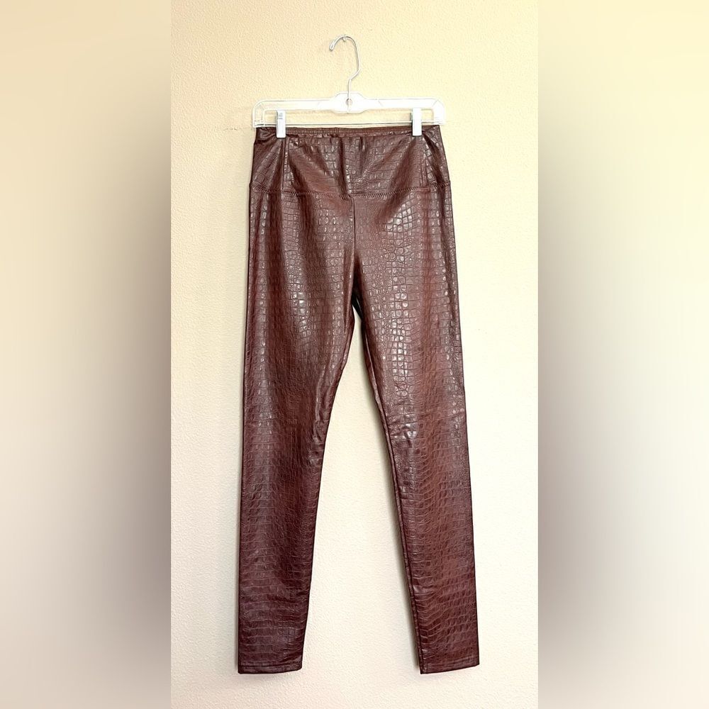 7 For All Mankind Faux Leather Crocodile Leggings